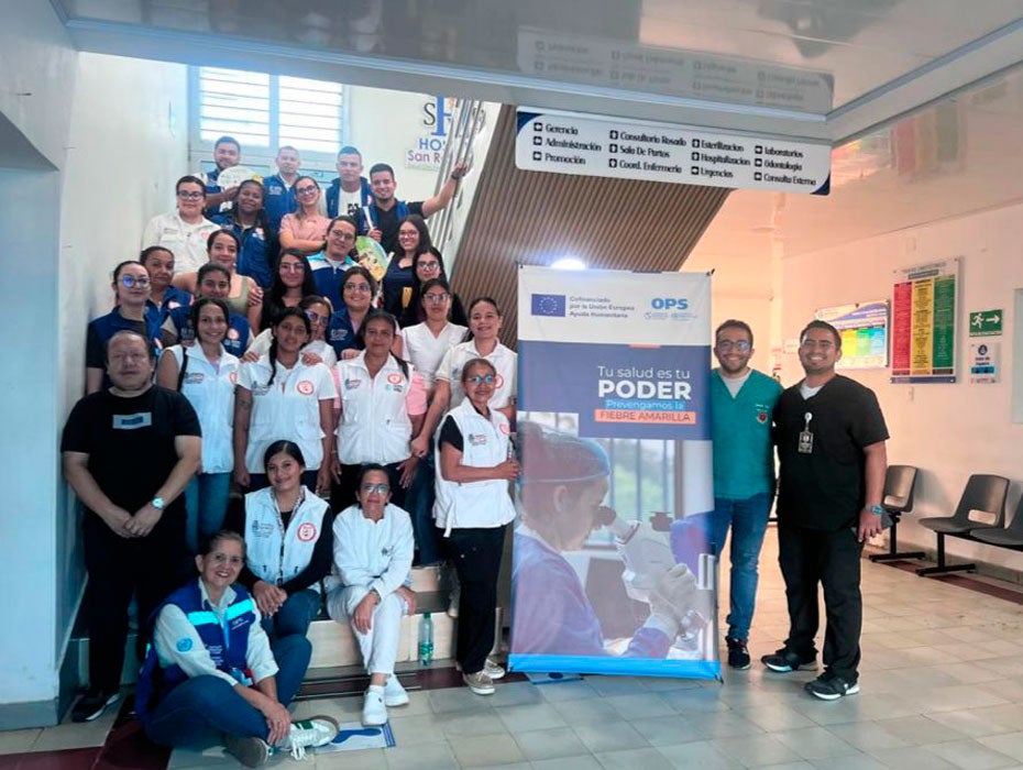 personal en visitas de acompañamiento a 102 establecimientos de salud de primer nivel de atención del país para fortalecer la respuesta al brote de Fiebre Amarilla, gracias al apoyo de la Unión Europea.  El despliegue de la cooperación técnica, que se realiza en articulación con el Ministerio de Salud y Protección Social y las Secretarías Departamentales de Salud.