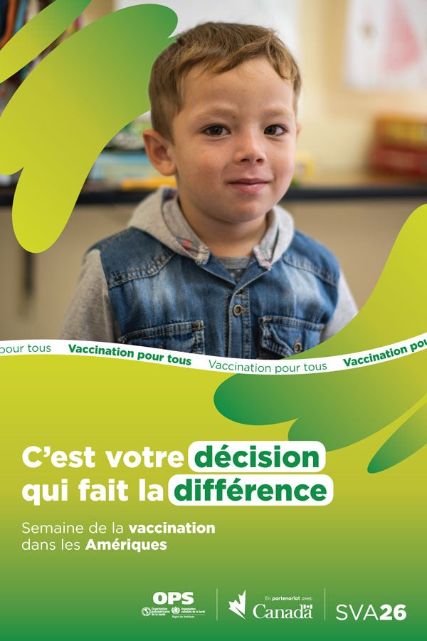 VWA 2026 boy in health facility poster french