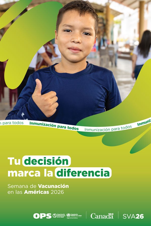 VWA 2026 boy in health facility poster spanish