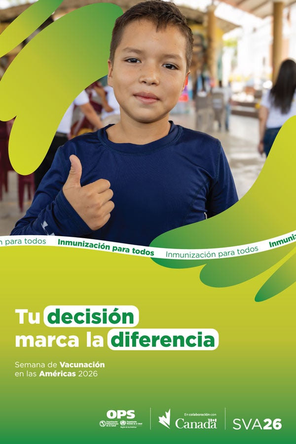 VWA 2026 boy in health facility poster spanish