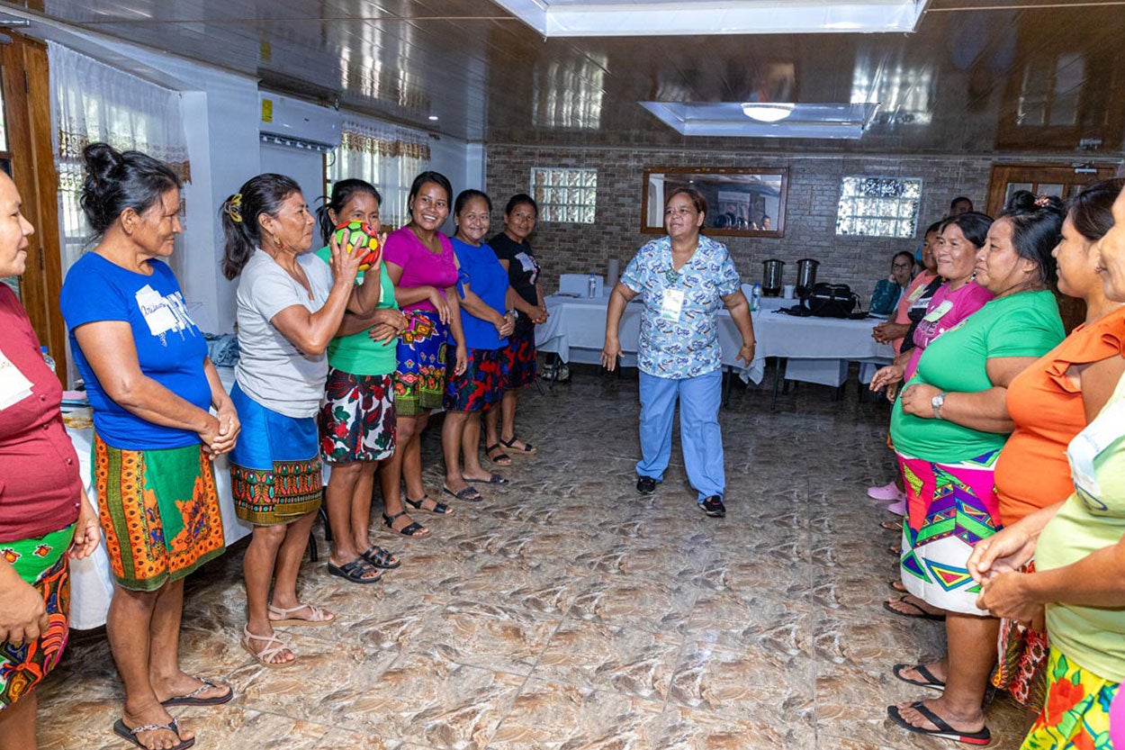 Participants of midwives event during a workshop activity