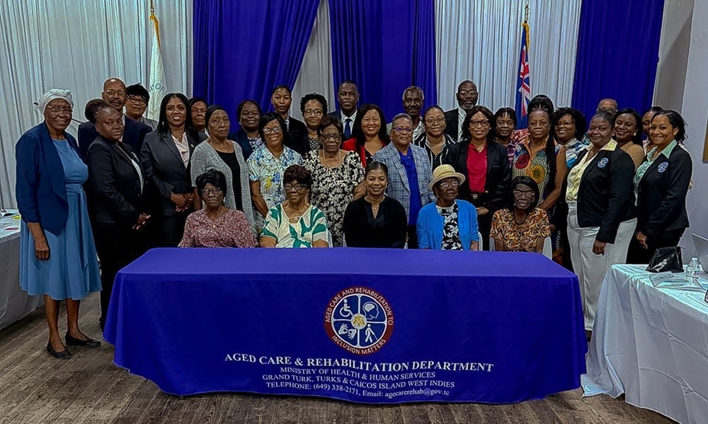 Stakeholders from the MOHHS, other government departments and older persons at the national consultation on the Adolescent Health and Wellbeing Policy Strategy. Dillon Hall, Grand Turk, Turks and Caicos.