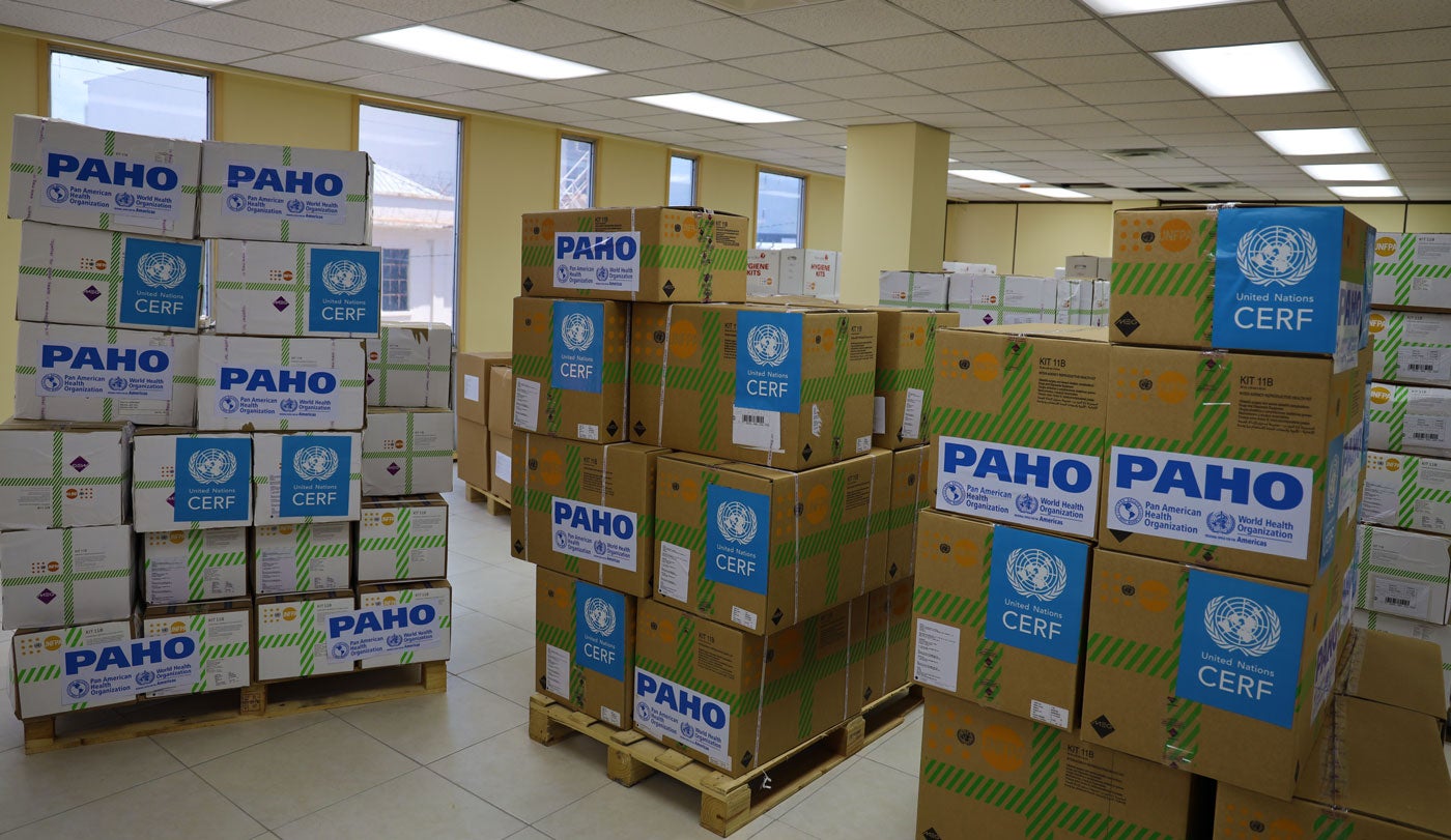 Handover supplies in warehouse