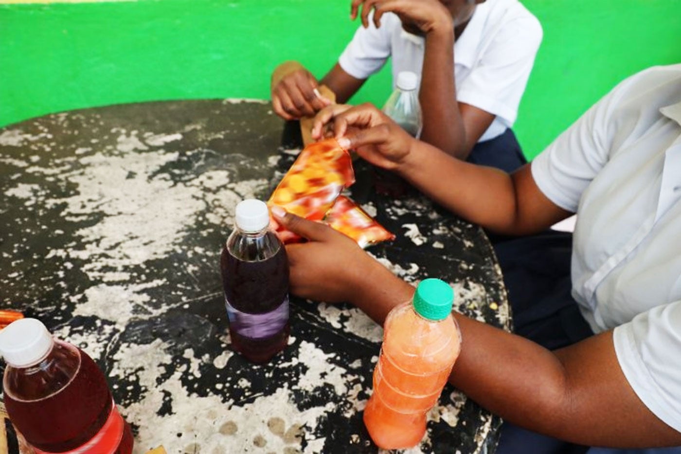 Children having lunch at school