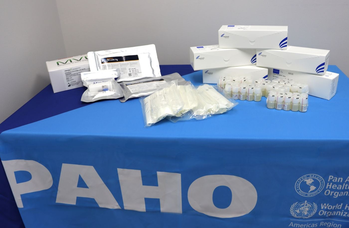 A sample of some of the donated HIV testing commodities
