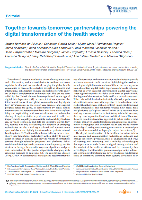 Together towards tomorrow: partnerships powering the digital transformation of the health sector