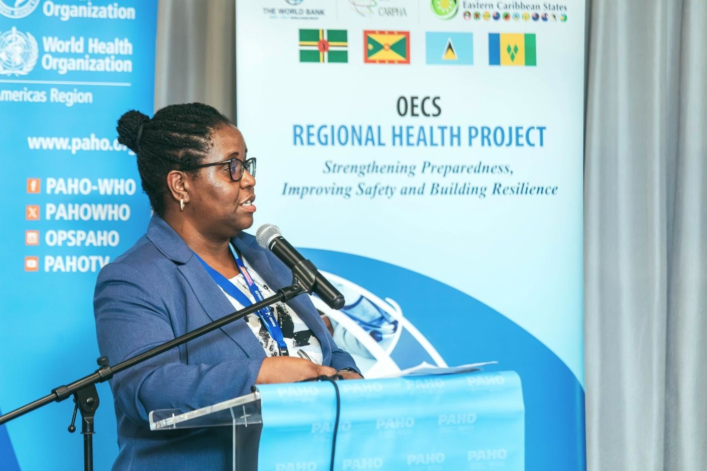 La Dra. Shellon Bovell, asesora de Sistemas y Servicios de Salud de la Oficina de la OPS/OMS en Trinidad y Tobago, moderó las sesiones