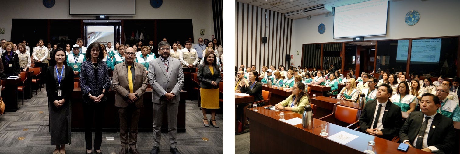 Participantes del foro “Alianza para mejorar el acceso y mitigar la xenofobia, el estigma y la discriminación en la atención de salud de migrantes y refugiados en el Perú” 