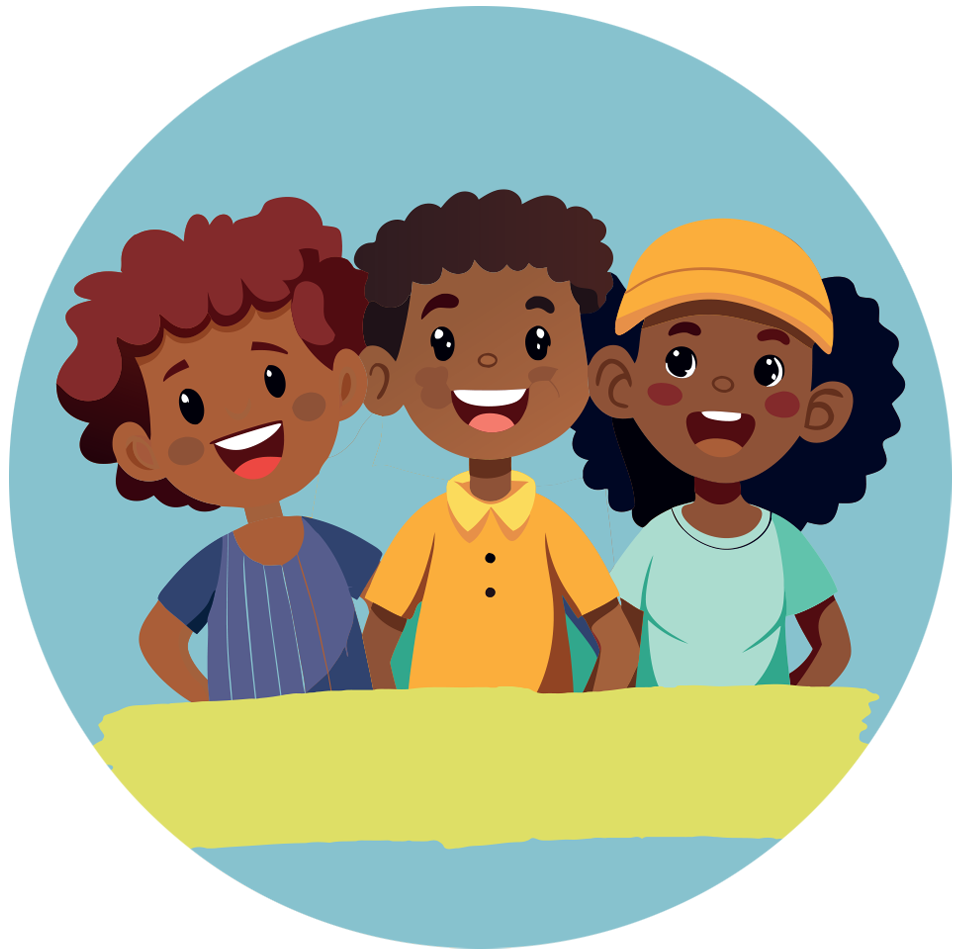 Illustration of three children