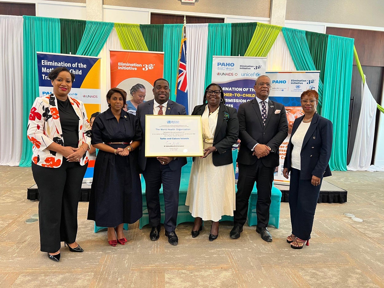 The WHO and PAHO today congratulated the Turks and Caicos Islands on being certified for the elimination of mother-to-child transmission of HIV and hepatitis B. 