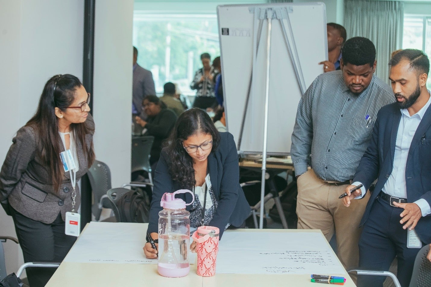 Participants from the Public Health Datathon are involved in their working groups.