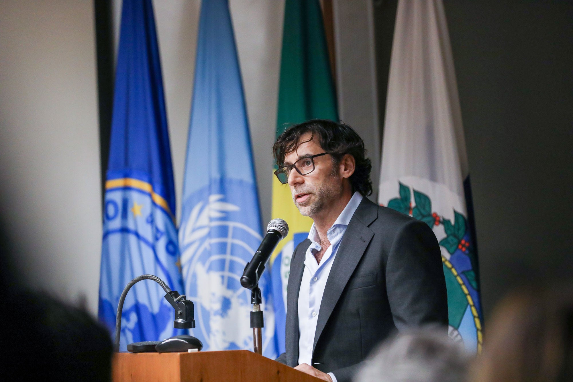 ""manuel sànchez, director de panaftosa discursando en la ceremonia de 75 años de panaftosa