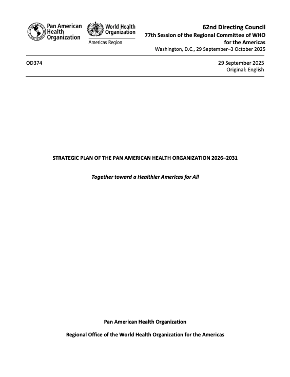 Strategic Plan of the Pan American Health Organization 2026–2031