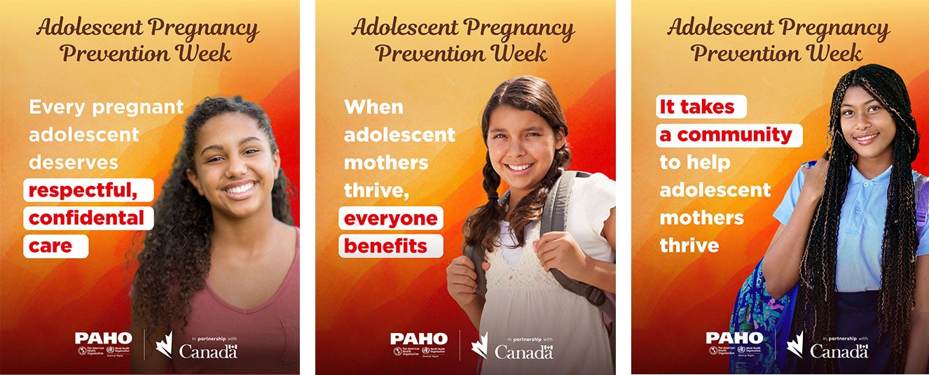 Band highlighting social media cards of the campaign on prevention of adolescent pregnancy