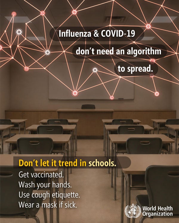 COVID-19 and influenza algorithim school