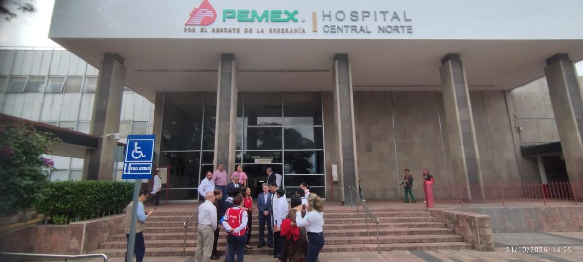 la delegación realizó una visita técnica al Hospital Central Norte de Petróleos Mexicanos (PEMEX