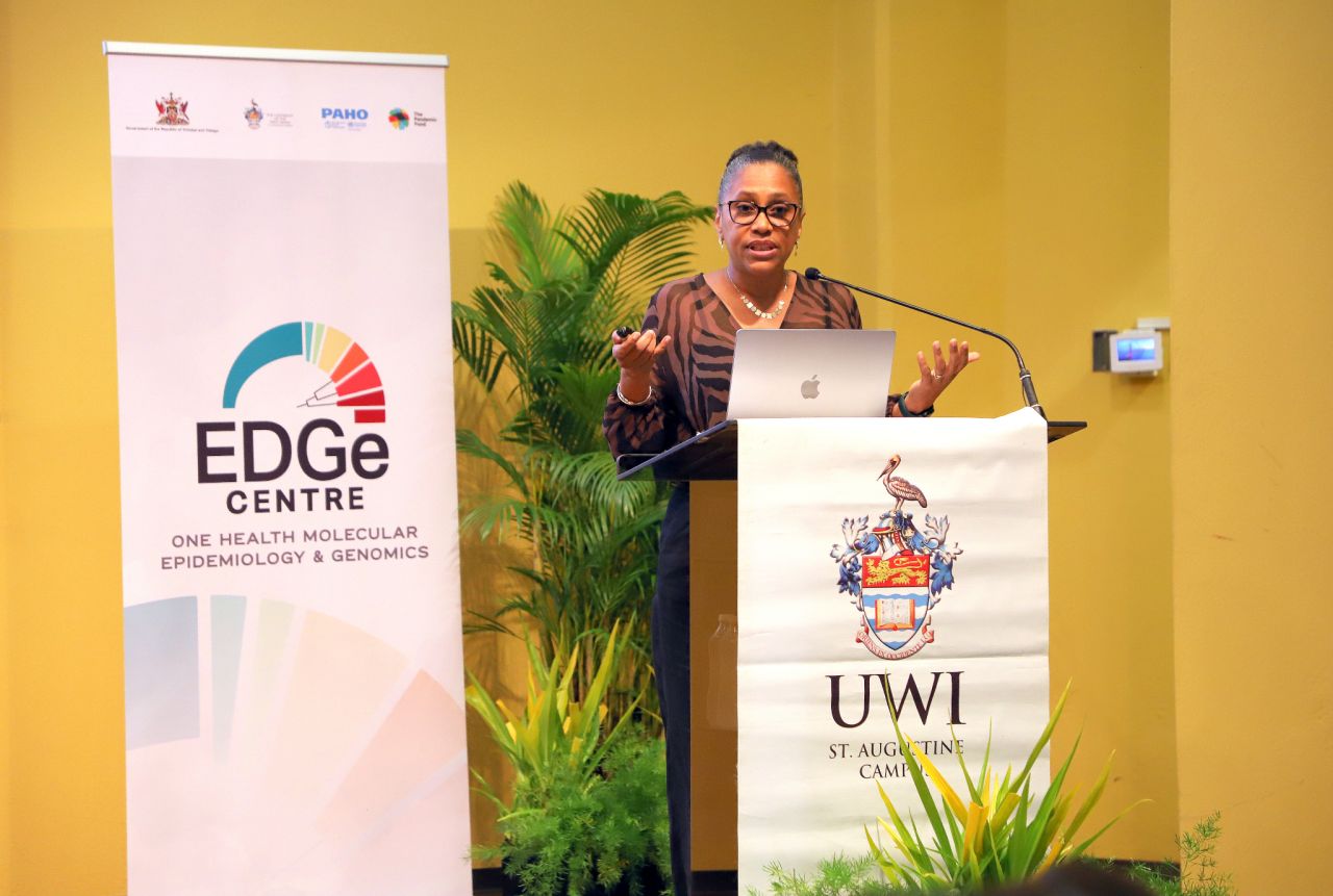 Professor Christine Carrington, Director of the EDGe Centre and Professor of Molecular Genetics and Virology at the UWI, introduces the Centre's vision. Working in partnership with public health and veterinary institutions, the Centre will strengthen capacity for epidemic and pandemic prevention, preparedness and response by bringing&nbsp;modern genomic and molecular epidemiology tools to the One Health interface through research, training and laboratory support.