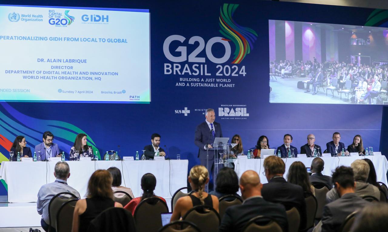 G20, apresentação sobre saúde digital em 7 de abril de 2024