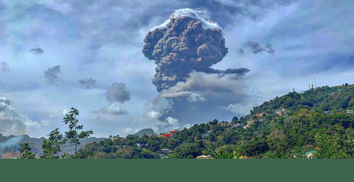 Eruption Volcan La Soufrière