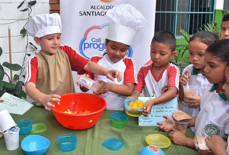 Children cooking