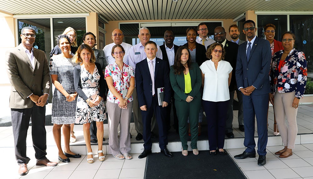 The UN Resident Coordinator, PAHO team and participants of the briefing