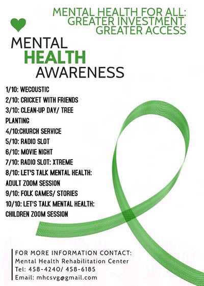 World Mental Health Day Events in St Vincent & the Grenadines