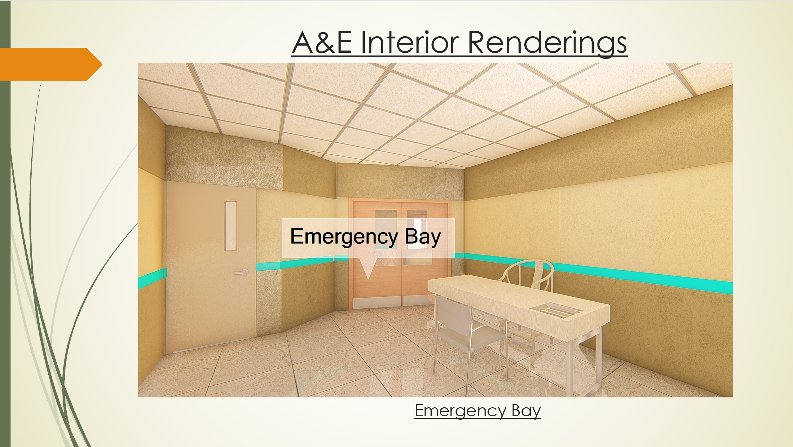Rendering of the Emergency Bay for PG Community Hospital