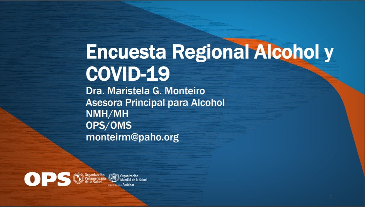 Primera diapositiva de la presentación de los resultados de la encuesta de alcohol y salud