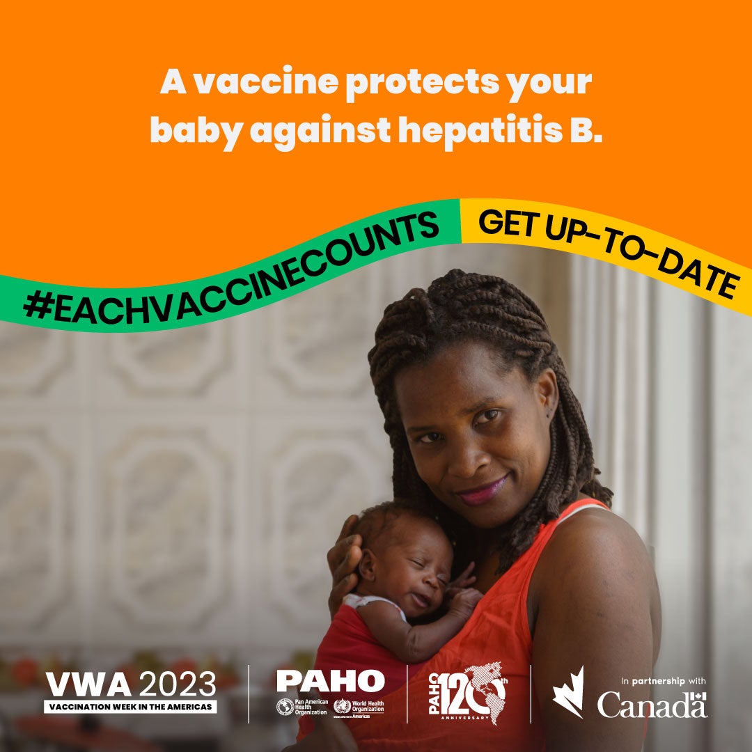 Mother and child. A vaccines protects your baby against hepatitis B.