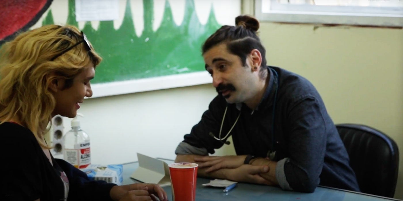 Physician Daniel Márquez consults with transgendered patient  