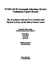 WCRF/AICR. Asociaciones entre alimentación, nutrición, actividad física y el riesgo de cáncer de mama, 2008 (En inglés)