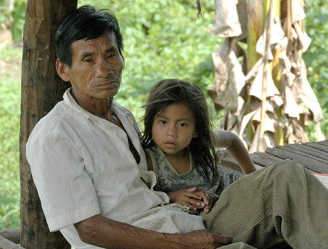 Father and daughter in a malaria-prone region