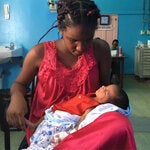 Mujer e hijo en Guyana