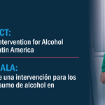 Graphic card fror the webinar SCALA Project: Implementing an Intervention for Alcohol Use Disorders in Latin America
