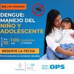 invitación a webinario sobre dengue, atención niños y adolescentes