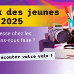 Affiche pour le concours « Voix des jeunes des Caraïbes » 2025, du 15 septembre au 3 octobre. Thème : « Quel est l’impact des grossesses chez les adolescentes ? Et la solution ? » L’affiche représente un ordinateur portable avec les silhouettes d’une fille et d’un garçon enceintes, entourés d’outils créatifs comme un pot de peinture, une caméra vidéo, un téléphone, un microphone et un masque caribéen. Logo de l’OPS en bas.