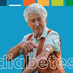 Man with diabetes device