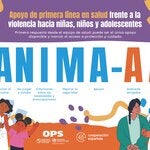acrónimo ANIMA-AA y niñas y personal de salud juntos