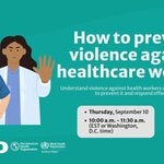 health care workers with their hands up saying STOP