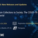 Promotion of Webinar #7 in the BIREME 2026 series, “Pathways from Collections to Society: The COVID-19 Pandemic Digital Memorial.” The session will be held on September 24, 2026, at 11:00 a.m. (Brasília, UTC-3), in Portuguese. Register at bit.ly/bireme-2026-webinar-07.