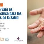 club foot flyer for webinar virtual course launch, showing baby clubfoot and healthcare workers hand