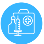 ícono medicamentos y técnología