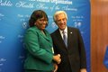 Carissa F. Etienne felicita al expresidente de Uruguay Tabaré Vázquez
