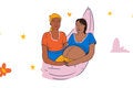 Mulher grávida recebe cuidados