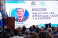 El doctor Barbosa presentó un panorama de los avances y desafíos de salud en las Américas ante legisladores, autoridades nacionales y expertos en salud pública, durante una conferencia magistral en el pleno del Senado dominicano sobre la situación de salud en la región.