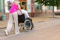 woman on a wheelchair