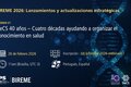 Seminario web “BIREME 2026: Lanzamientos y actualizaciones estratégicas – Webinar #1”. Título: “DeCS 40 años – Cuatro décadas ayudando a organizar el conocimiento en salud”. Fecha: 26 de febrero de 2026. Hora: 11:00 a.m. (Brasilia, UTC-3). Idiomas: portugués y español. Inscripción: bit.ly/bireme-2026-webinar-01. Fondo azul oscuro con elementos gráficos digitales e imagen estilizada de una doble hélice de ADN. Logotipos de la OPS, BIREME, Biblioteca Virtual en Salud (BVS), DeCS y LILACS en la parte inferior.
