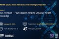 Webinar “BIREME 2026: New Releases and Strategic Updates – Webinar #1.” Title: “DeCS 40 Years – Four Decades Helping Organize Health Knowledge.” Date: February 26, 2026. Time: 11:00 a.m. (Brasilia, UTC-3). Languages: Portuguese and Spanish. Registration link: bit.ly/bireme-2026-webinar-01. Dark blue background with digital graphic elements and a stylized DNA double helix image. Logos of PAHO, BIREME, the Virtual Health Library (VHL), DeCS, and LILACS displayed at the bottom.