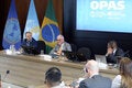 Mesa de abertura da Reunião, com a presença de autoridades