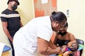 Toddler being vaccinated